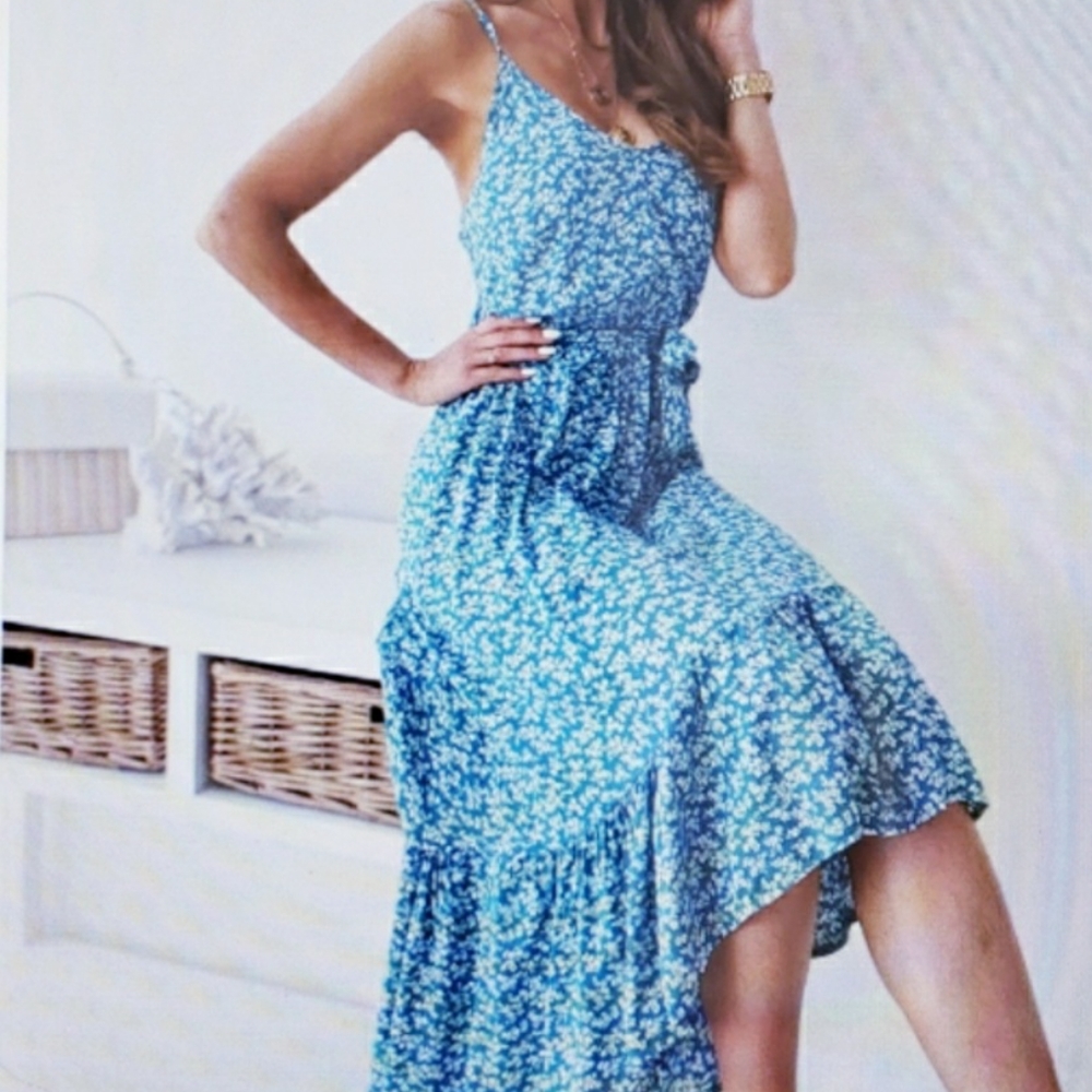 Maxi Dress with Tie Belt - Picture 2 of 5